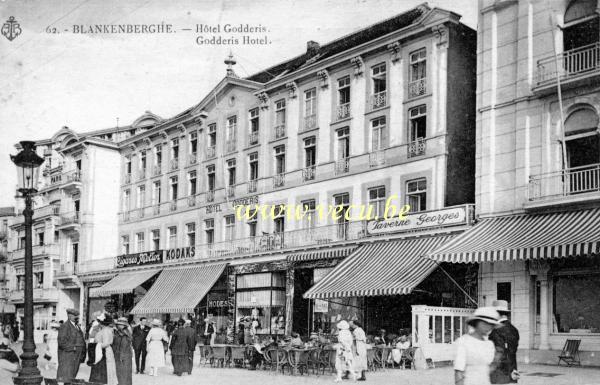 ancienne carte postale de Blankenberge Hôtel Godderis