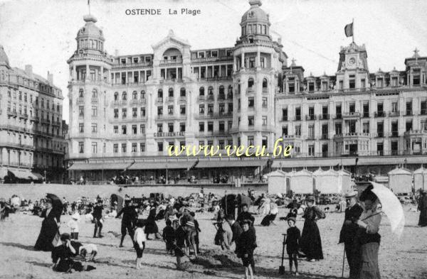 ancienne carte postale de Ostende La plage