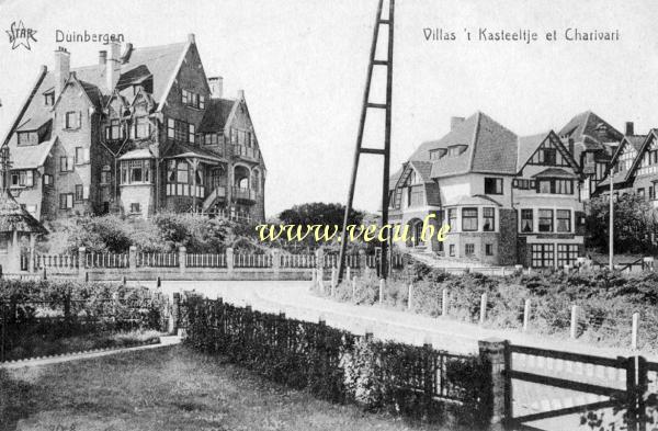 ancienne carte postale de Duinbergen Villas 't Kasteeltje et Charivari