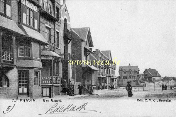 ancienne carte postale de La Panne Rue Bouzel