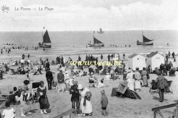 ancienne carte postale de La Panne La plage
