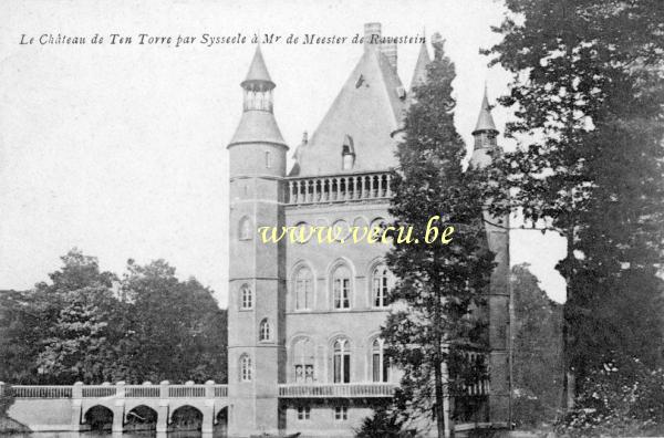 ancienne carte postale de Sijsele Le Château de Ten Torre par Sysseele à Mr de Meester de Ravestein