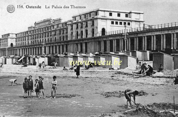 ancienne carte postale de Ostende Le palais des Thermes