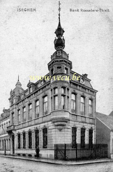 ancienne carte postale de Izegem Banque Roeselare - Thielt