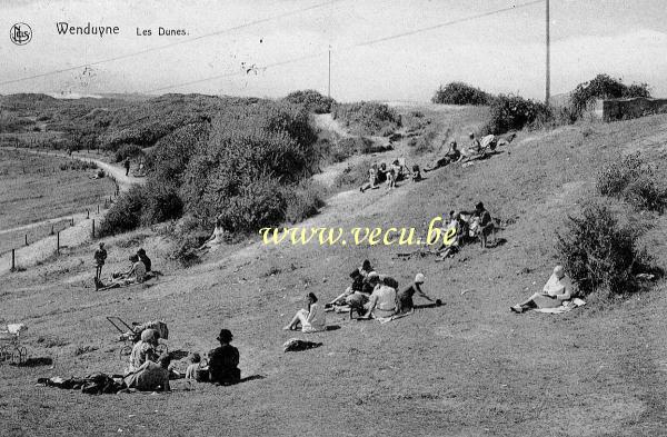 ancienne carte postale de Wenduyne Les dunes