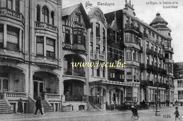 postkaart van Wenduine La Digue, le Casino et le Grand-Hôtel