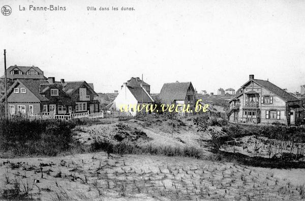 ancienne carte postale de La Panne Villa dans les dunes