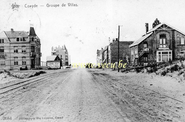 ancienne carte postale de Coxyde Groupe de villas