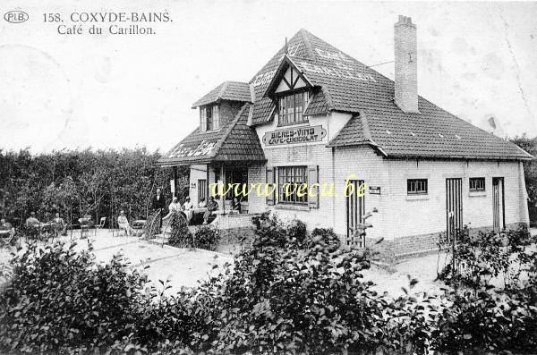ancienne carte postale de Coxyde Café du Carillon