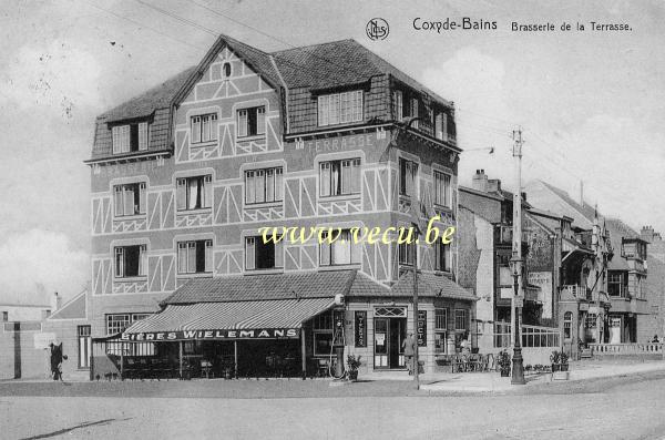 ancienne carte postale de Coxyde Brasserie de la terrasse