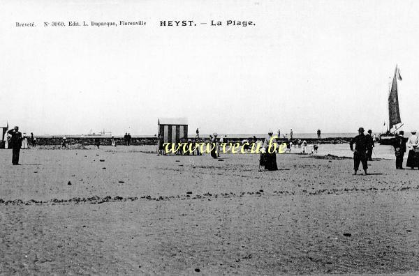 ancienne carte postale de Heyst La Plage