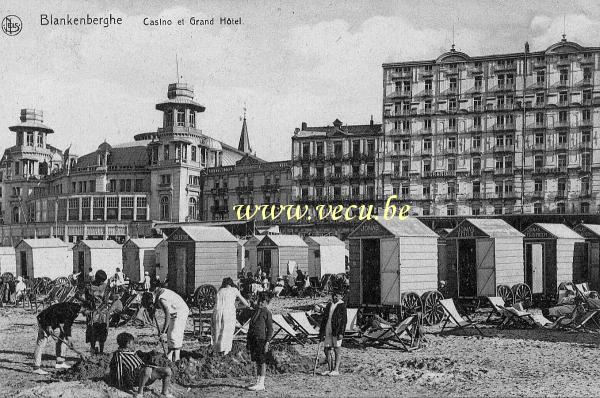 ancienne carte postale de Blankenberge Casino et Grand Hôtel