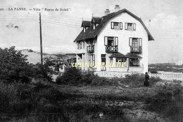 ancienne carte postale de La Panne Villa Rayon de Soleil