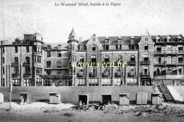 postkaart van Westende Le Westend Hôtel, façade à la Digue