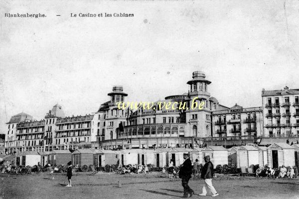 ancienne carte postale de Blankenberge Le Casino et les Cabines