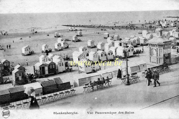 ancienne carte postale de Blankenberge Vue panoramique des Bains
