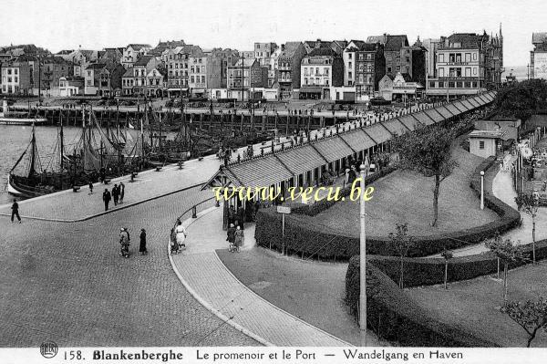 ancienne carte postale de Blankenberge Le promenoir et le Port