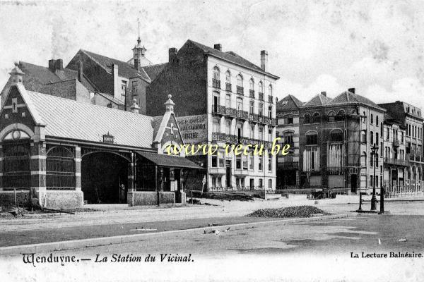 ancienne carte postale de Wenduyne La Station du Vicinal