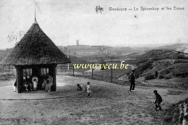 ancienne carte postale de Wenduyne Le Spioenkop et les Dunes