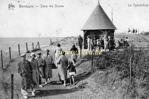 ancienne carte postale de Wenduyne Dans les Dunes - Le Spioenkop