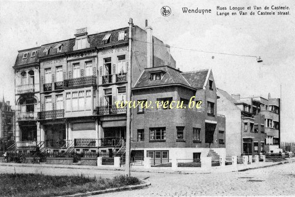 ancienne carte postale de Wenduyne Rue Longue et Van de Casteele