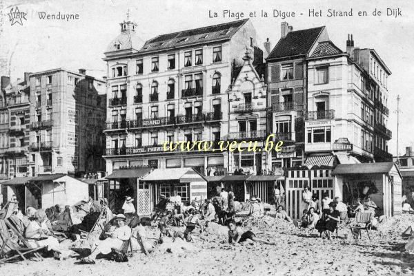 postkaart van Wenduine Het  Strand en de Dijk