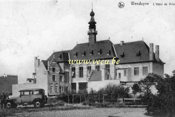ancienne carte postale de Wenduyne L'Hôtel de ville