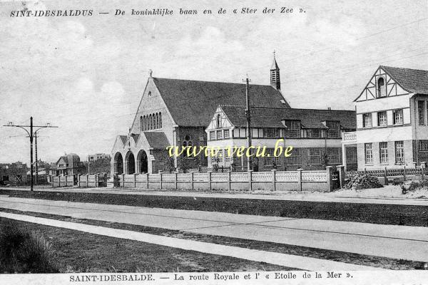 postkaart van Sint-Idesbald De Kononiklijke baan en de Ster der Zee