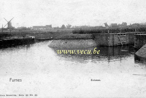 ancienne carte postale de Furnes Ecluses