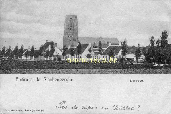 ancienne carte postale de Lissewege (Bruges) Environs de Blankenberghe    Lisewege