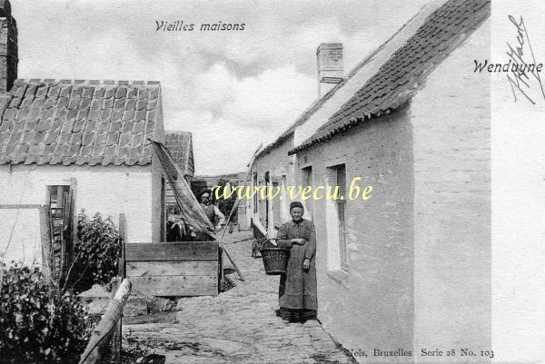 ancienne carte postale de Wenduyne Vieilles maisons