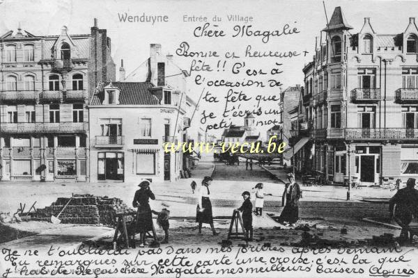 ancienne carte postale de Wenduyne Entrée du Village