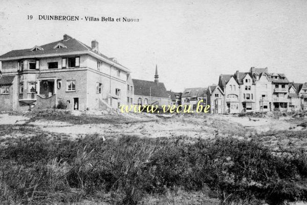 ancienne carte postale de Duinbergen Villas Bella et Nuova