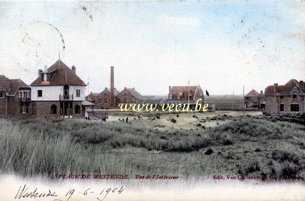 ancienne carte postale de Westende Vue de l'intérieur