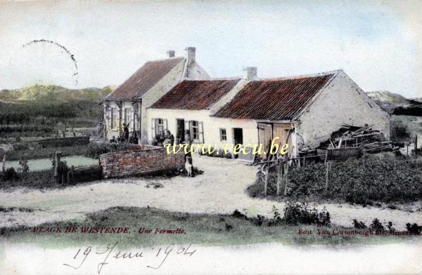 ancienne carte postale de Westende Une fermette