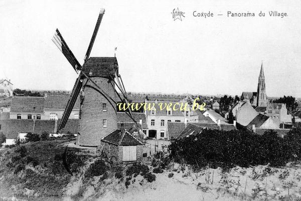 ancienne carte postale de Coxyde Panorama du village