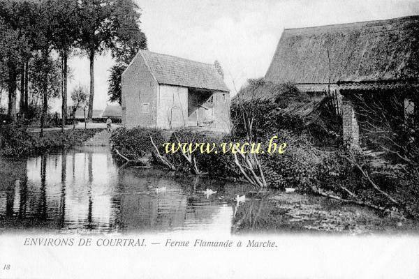 ancienne carte postale de Marke Ferme flamande à Marcke