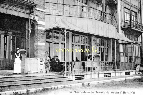 ancienne carte postale de Westende La terasse de Westend' Hotel Nul