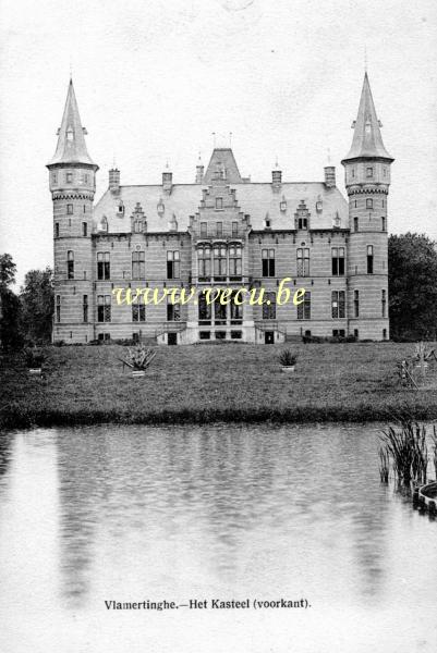 ancienne carte postale de Ypres Vlamertinge - Le château (façade avant)