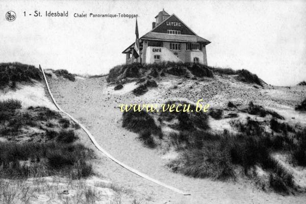 ancienne carte postale de Saint-Idesbald Chalet panoramique - Toboggan