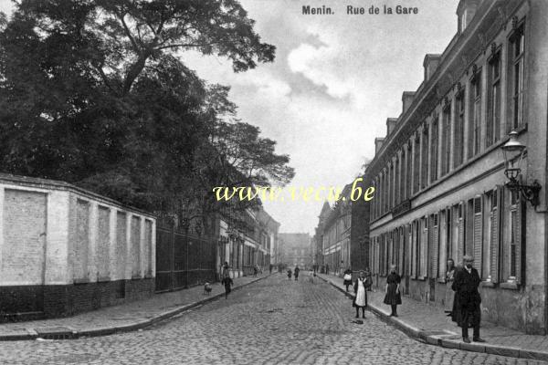ancienne carte postale de Menin Rue de la Gare