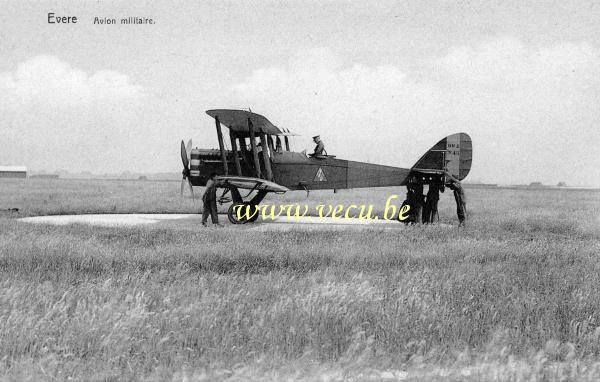 postkaart van Vliegvelden Evere - Avion militaire