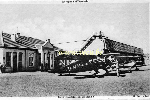 ancienne carte postale de Aéroports Aérogare d'Ostende