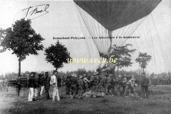postkaart van Luchballon Brasschaet-Polygone - Les aérostiers à la manoeuvre
