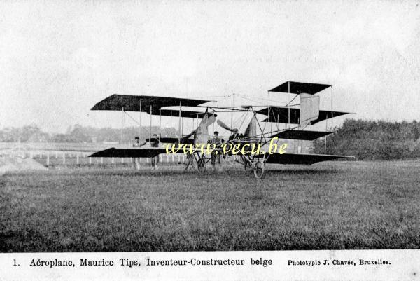 postkaart van Vliegtuigen Aéroplane Maurice Tips, inventeur-constructeur belge