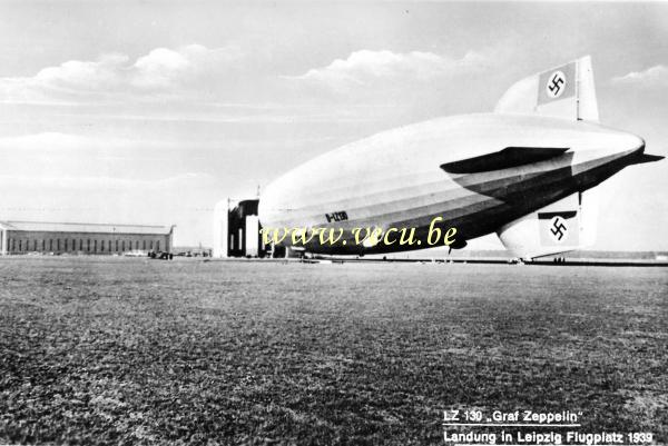 postkaart van Luchtschepen Graf Zeppelin - Landung in Leipzig