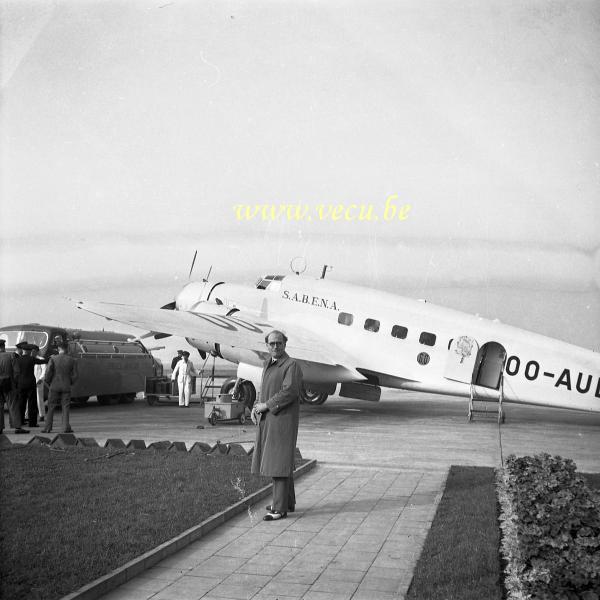 photo ancienne  d'avions   Savoia Marchetti SM-83 OO-AUD de la Sabena - Prêt à décoller pour le Congo