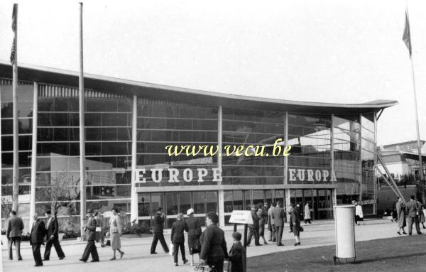 photo ancienne  de l'expo 58  Pavillon de l'Europe