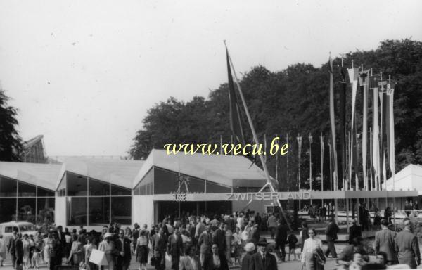 photo ancienne  de l'expo 58  Pavillon Suissse