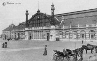 carte postale ancienne de Malines La Gare